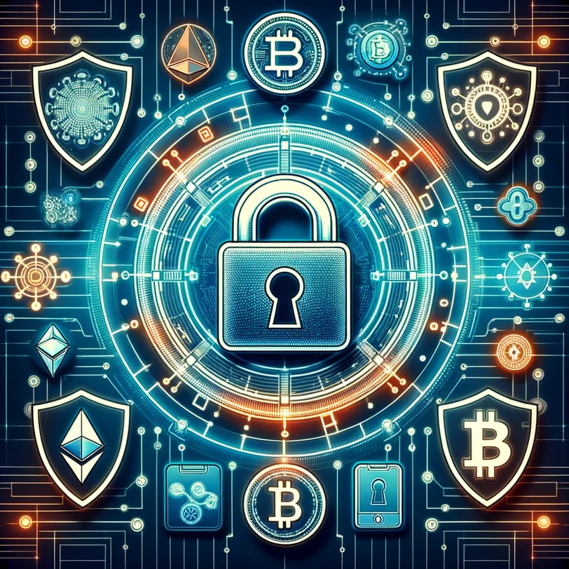 symbols of digital security and cryptocurrency, presenting an engaging and accessible introduction to protecting digital coin