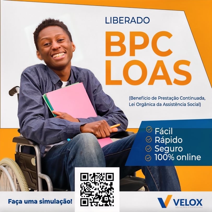 Beneficiário BPC Loas na cadeira de rodas, alegre após fazer empréstimo consignado 