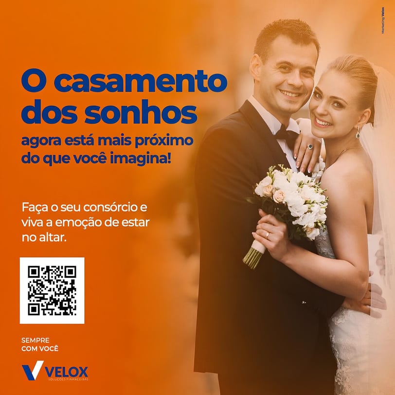 O casamento dos seus sonhos! Faça o consórcio e viva a emoção de estar no altar
