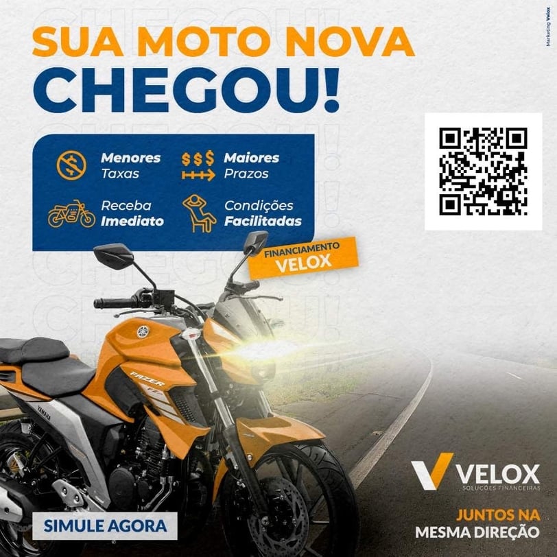 Sua moto nova chegou! Simule agora o financiamento de moto