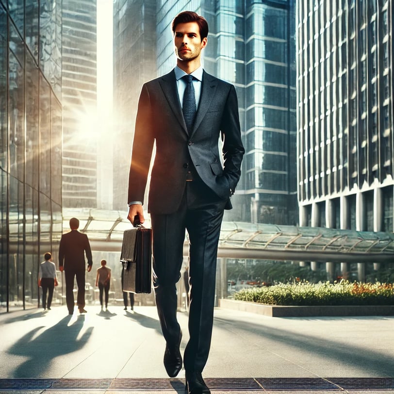 Man in a suit walking to work a subtle reference to concealed carry firearm training preparedness
