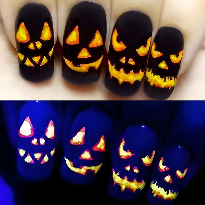 Halloween Nails glow in the dark press on nails