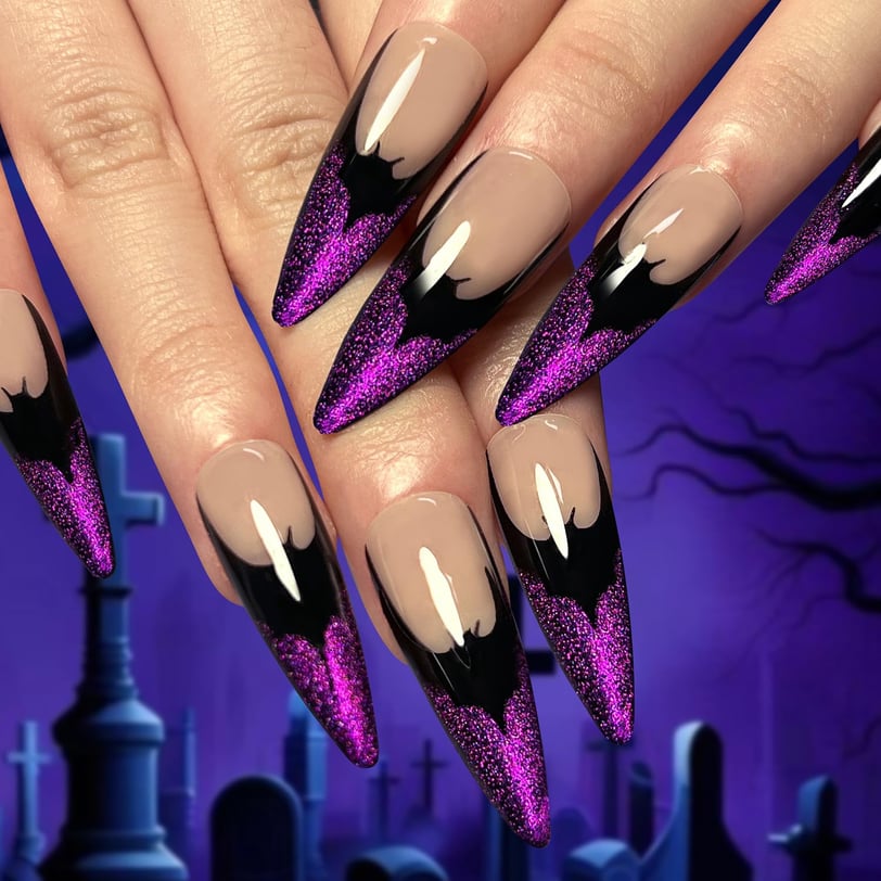 Halloween Nails Purple press on nails