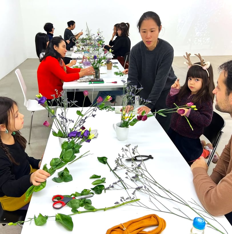 Family-friendly Sogetsu Ikebana workshop 'A Blossom A Day' with Hedy Leung fostering creativity in Basel, Switzerland