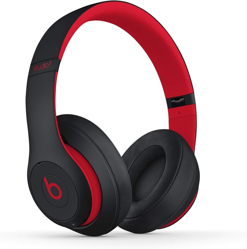 a pair of headphones with a red headphones