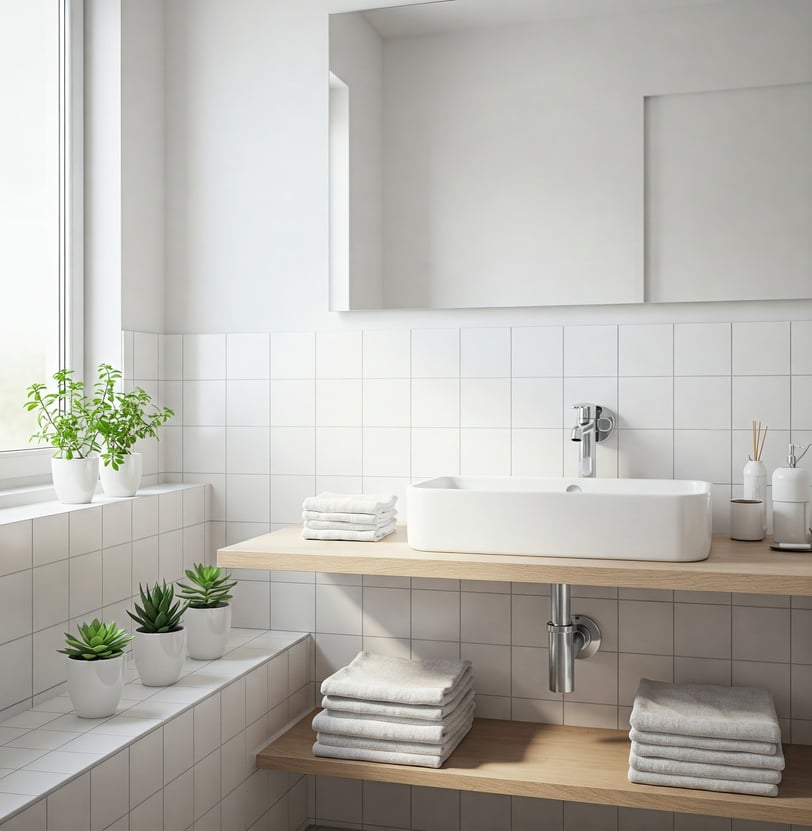imagen de un baño limpio y ordenado