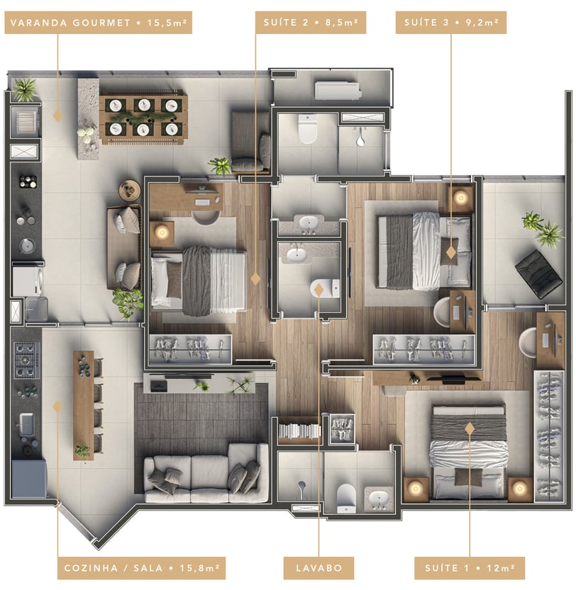 Planta 88m²