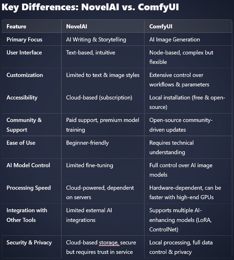 Key Differences: NovelAI vs. ComfyUI