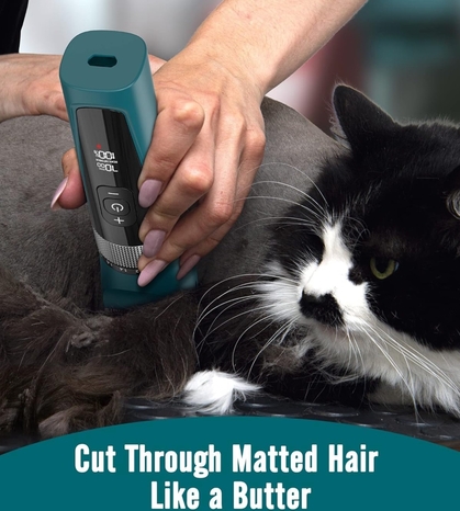 Oneisall Cat Clippers for Matted Fur in use on a dog.