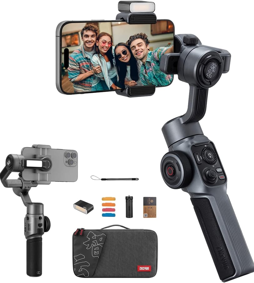 a smartphone phone with a picture of a man taking a selfie