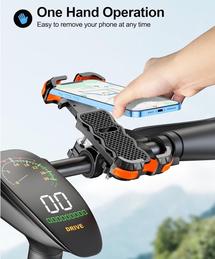 Glangeh Bike Phone Holder mounted on handlebars