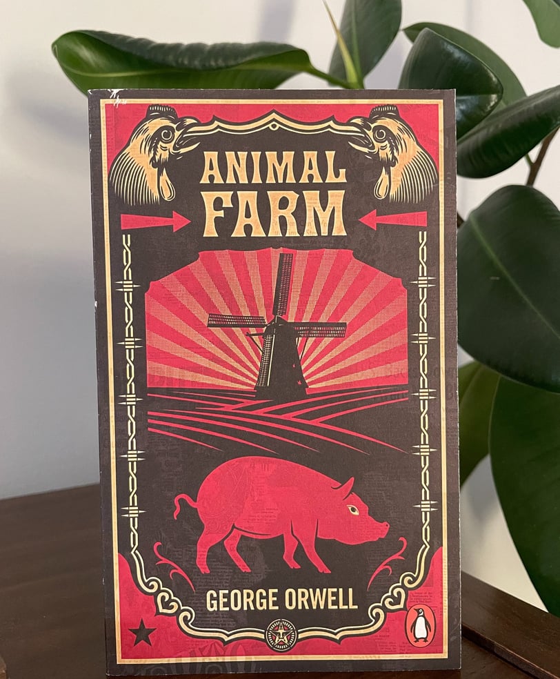 a book cover of a book Animal Farm