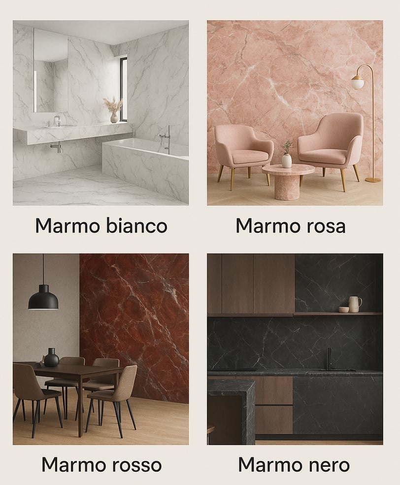 i vari colori del marmo