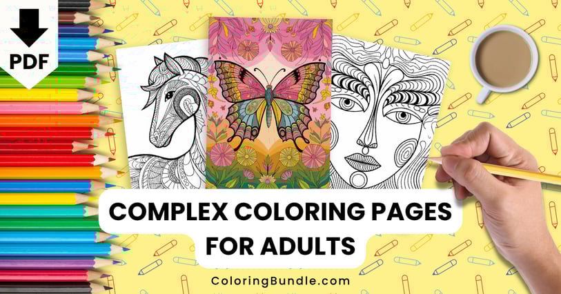 complex coloring pages for adults