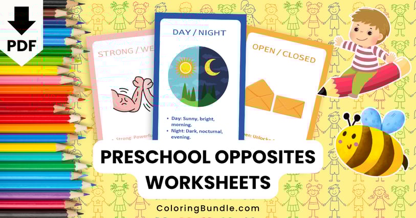 preschool opposites worksheets