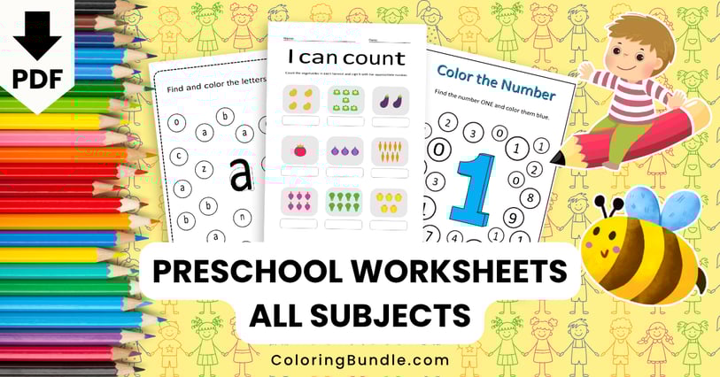preschool worksheets all subjects