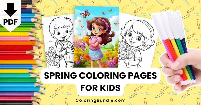 spring coloring pages for kids