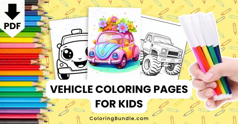 vehicle coloring pages for kids