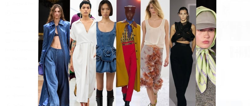 collage of runway models