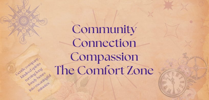 Poster with clock, compass and poetry