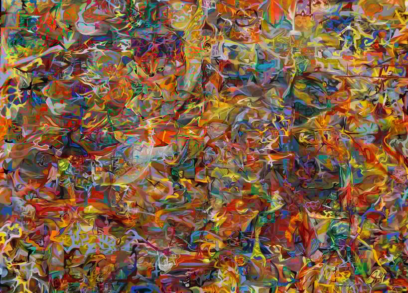 Abstract surrealism oil paingting by South African artist Gavin John Risi