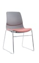 SenSit-Otto cantilever chair with light grey seat and red cushion