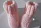 chaussons roses layette bb tricotée main