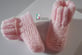 chaussons roses layette bb tricotée main