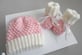 Bonnet et chaussons layette bébé bleublancneige