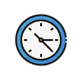ícono de reloj que representa el ahorro de tiempo.