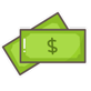 a graphic illustrating a stack of dollars