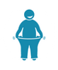 a person with a large belly.
