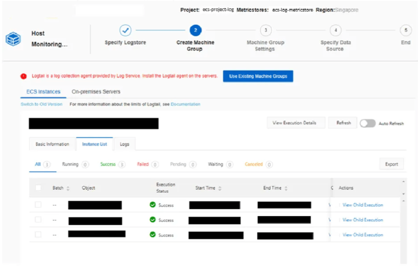 Alibaba Log Service deployment for ECS