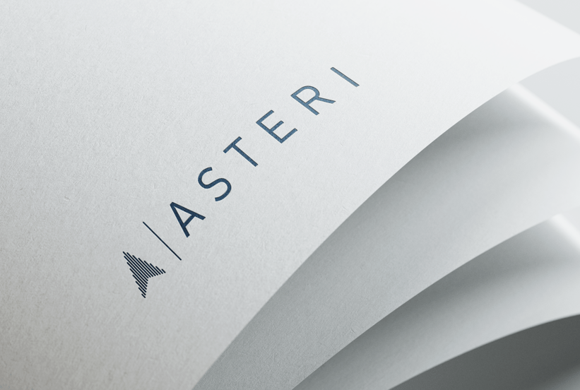Asteri logotipas ir vizualinio identiteto dizainas skaitmeninės rinkodaros agentūrai