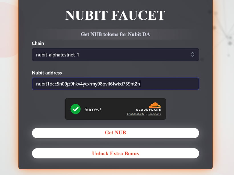 Faucet Nubit token