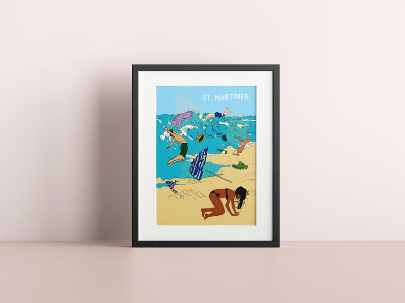 Maho Breeze by Raymond Bowen in black frame