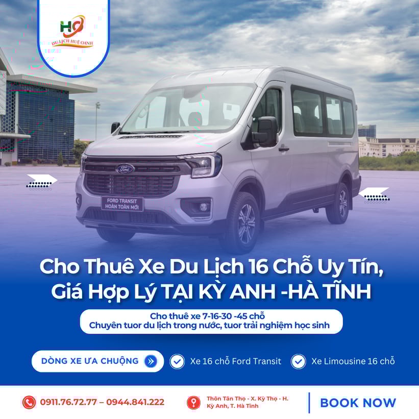Dịch vụ cho thuê xe 16 chỗ uy tín tại Kỳ Anh, Hà Tĩnh