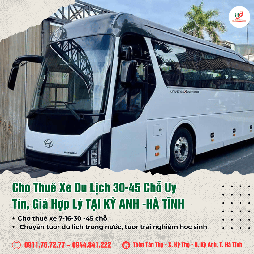 Dịch vụ cho thuê xe du lịch 30-45 chỗ uy tín tại Kỳ Anh, Hà Tĩnh