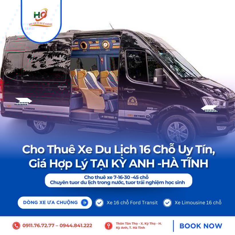 Dịch vụ cho thuê xe 16 chỗ uy tín tại Kỳ Anh, Hà Tĩnh