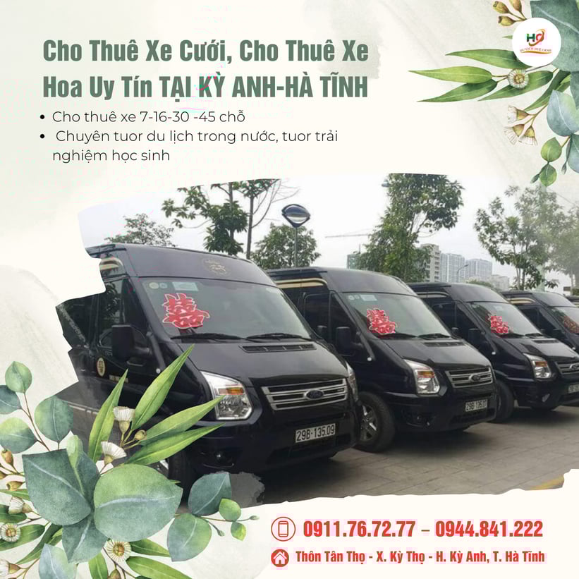 Dịch vụ cho thuê xe đa dạng, phù hợp với mọi nhu cầu Chúng tôi cung cấp dịch vụ cho thuê xe từ 7, 16