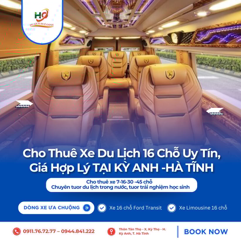 Dịch vụ cho thuê xe 16 chỗ uy tín tại Kỳ Anh, Hà Tĩnh