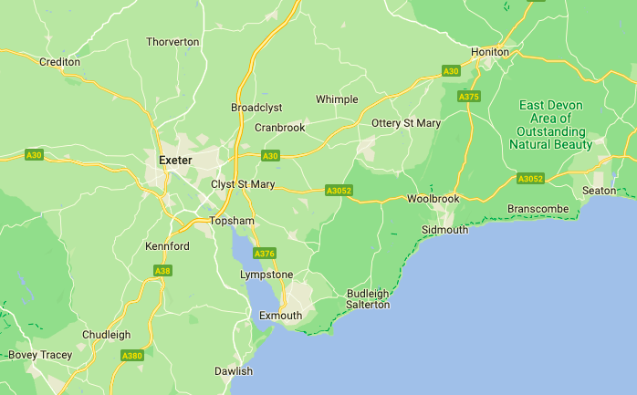 Map of East Devon