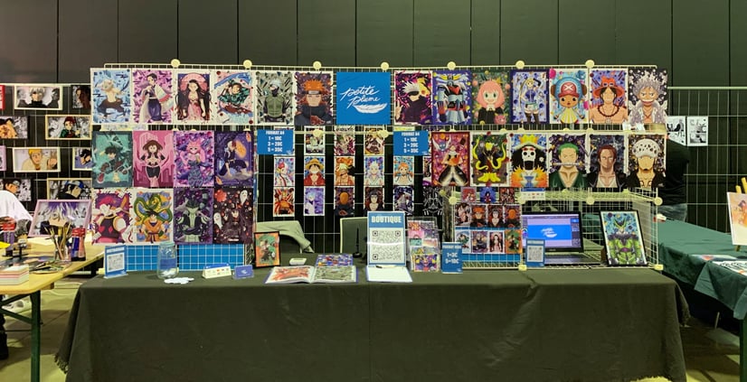 Convention LGX gaming au luxembourg stand petite plume illustrations manga