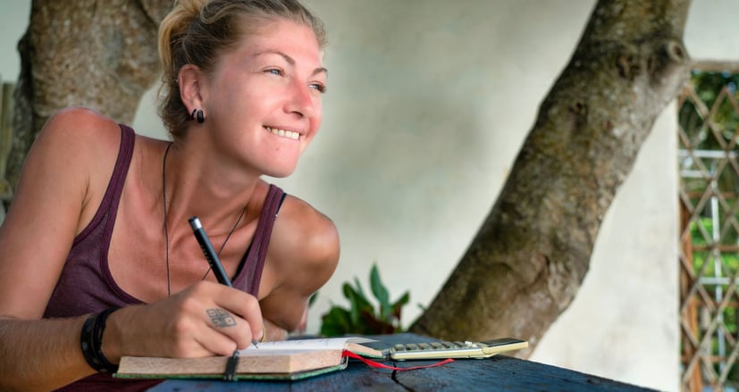 Woman Gratitude Journaling