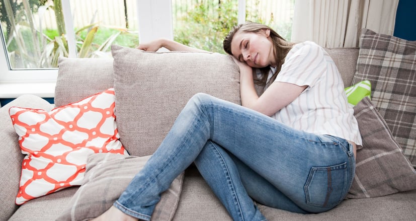 woman taking a power nap