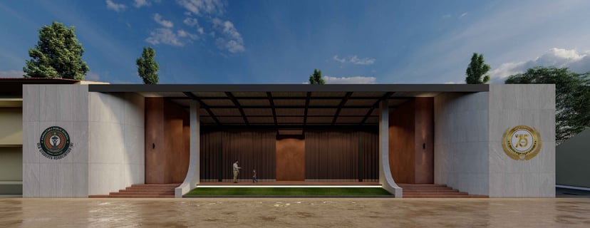 Blue Print Of Open air theater proposed to be built with the help of donors & in collaboration with