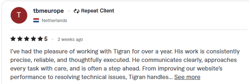 Tigran M| SEO specialist freelancer london