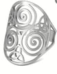 Bague ajustable en acier inoxydable avec nœud celtique et triskell