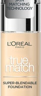 Fondotinta fluido L'Oréal Paris True Match con acido ialuronico, tonalità chiara, effetto naturale