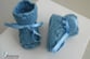 Bonnet et chaussons bleus laine fait main